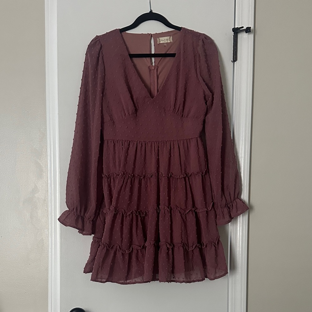 Altar'd State Dusty Rose Long Sleeve Dress